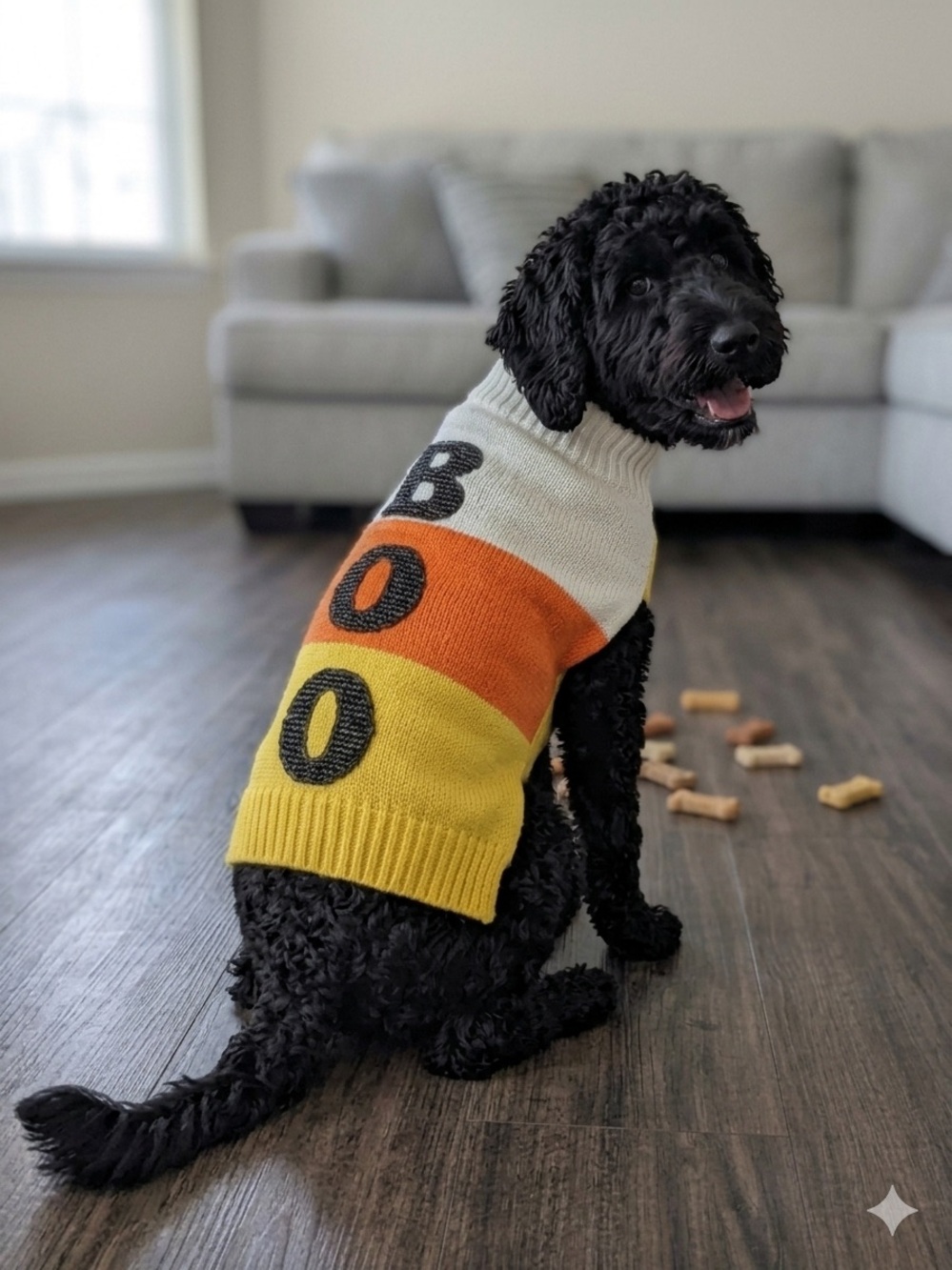 Candy Corn 'BOO' DOG Costume Sweater